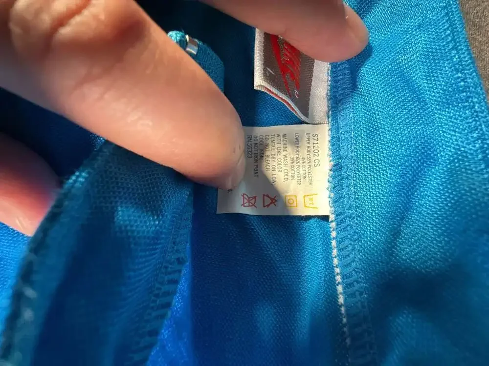 Vintage Nike 1/4 Zip Blue White Gray Bicycling Cycling Jersey Shirt Size L